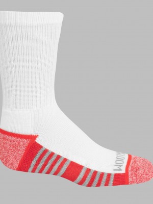 Boys' Fruit Of The Loom Sport Crew, 10 Pack Socks White | JEV104635