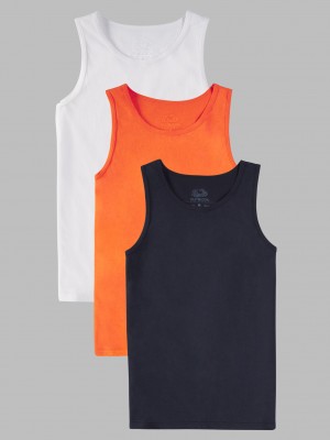 Boys' Fruit Of The Loom Supersoft, 3 Pack Tank Top Royal Assorted | CQT718324