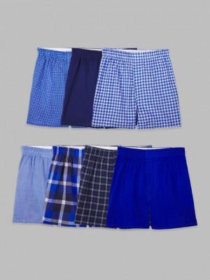 Boys' Fruit Of The Loom Tartan Plaid Boxer, 7 Pack Boxer Briefs Assorted | GJH321549