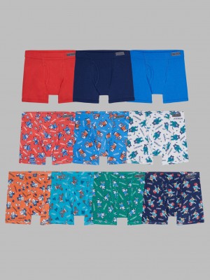 Boys' Fruit Of The Loom Toddler Boys'Eversoft®, Print Solid 10 Pack Boxer Briefs Assorted Print Solid | UEP352740