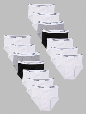 Boys' Fruit Of The Loom Wardrobe, 14 Pack Briefs Black/White | MPV961832