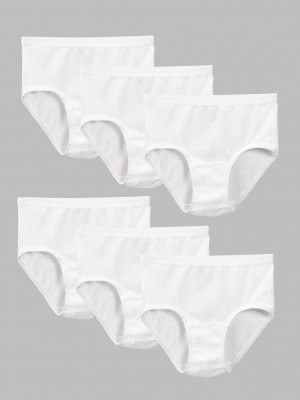 Girls' Fruit Of The Loom Eversoft®, 6 Pack Briefs White | MDI216370