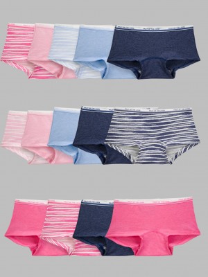 Girls' Fruit Of The Loom Heather Boy Short, 14 Pack Briefs Assorted | OPW102798