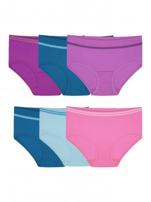 Girls' Fruit Of The Loom Seamless Classic, 6 Pack Briefs Assorted | BQF876045