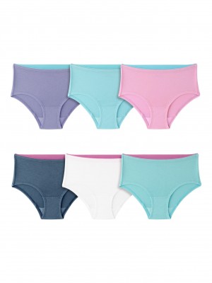 Girls' Fruit Of The Loom True Comfort 360 Stretch, 6 Pack Briefs Assorted | FPS573912