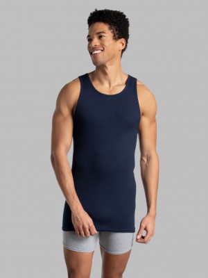 Men's Fruit Of The Loom A-Shirt, Extended Sizes 6 Pack Tank Top Assorted | TQV509426