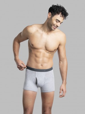 Men's Fruit Of The Loom CoolZone® Fly Short Leg, 7 Pack Boxer Briefs Black/Gray | UEW920346