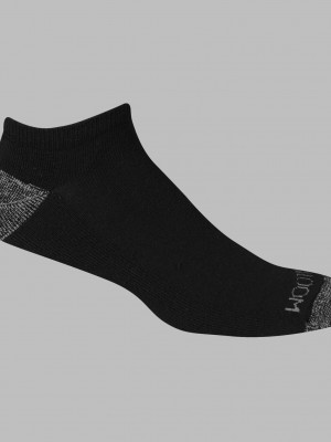 Men's Fruit Of The Loom Dual Defense® No Show, 12 Pack Socks Black | FWT814329