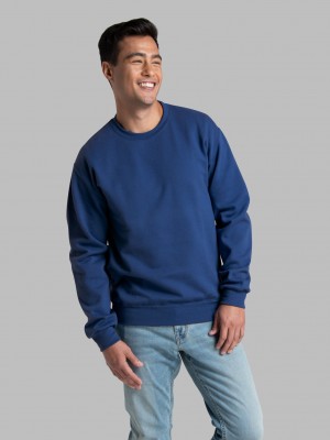 Men's Fruit Of The Loom EverSoft® Fleece Crew Sweatshirt Mel Blue | ORC067984