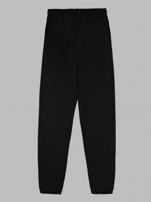 Men's Fruit Of The Loom EverSoft® Fleece Elastic Bottom Sweatpants Black | KOP534270