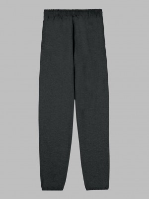 Men's Fruit Of The Loom EverSoft® Fleece Elastic Bottom Sweatpants Black | ZXW803795