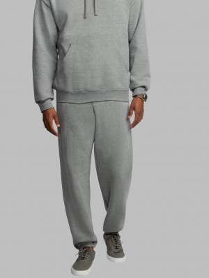 Men's Fruit Of The Loom EverSoft® Fleece Elastic Bottom Sweatpants Grey | QST380754