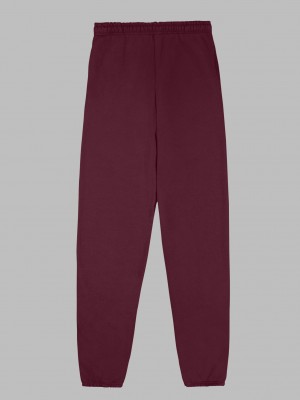 Men's Fruit Of The Loom EverSoft® Fleece Elastic Bottom Sweatpants Maroon | ZYO873529