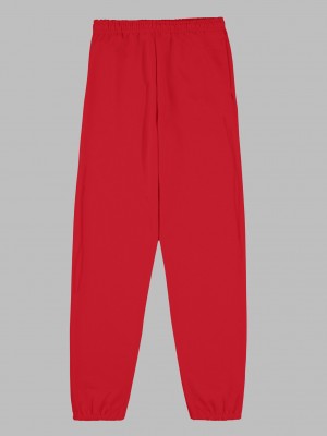 Men's Fruit Of The Loom EverSoft® Fleece Elastic Bottom Sweatpants Red | UZO358912