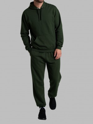 Men's Fruit Of The Loom EverSoft® Fleece Elastic Bottom, Extended Sizes Sweatpants Duffle Bag Green | UMN187240