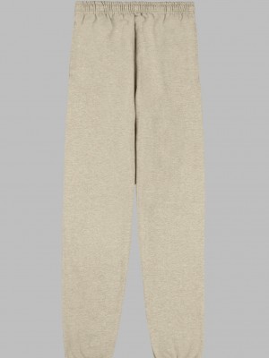 Men's Fruit Of The Loom EverSoft® Fleece Elastic Bottom, Extended Sizes Sweatpants Khaki | BFQ194803