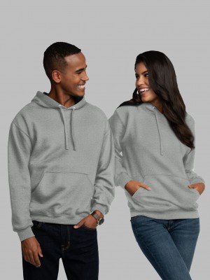 Men's Fruit Of The Loom EverSoft® Fleece Pullover Hoodie Grey | PRW942018