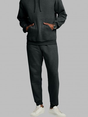 Men's Fruit Of The Loom Eversoft® Fleece Jogger Sweatpants Black | QWY926813