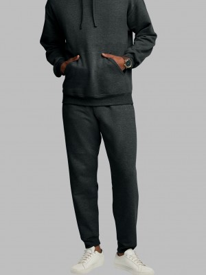 Men's Fruit Of The Loom Eversoft® Fleece Jogger Sweatpants Black | QJX405387