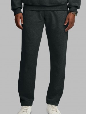 Men's Fruit Of The Loom Eversoft® Fleece Open Bottom Sweatpants Black | HAY568923