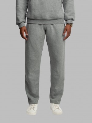 Men's Fruit Of The Loom Eversoft® Fleece Open Bottom Sweatpants Medium Grey | NFK392765