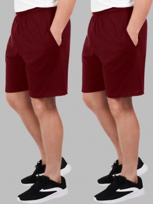 Men's Fruit Of The Loom Eversoft® Jersey Short, 2 Pack Shorts Maroon | NWJ826374