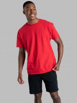 Men's Fruit Of The Loom Eversoft® Short Sleeve Crew, 2 Pack T Shirts True Red | MAW257041