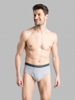 Men's Fruit Of The Loom Fashion, 6 Pack Briefs Grey/Blue | DEM490578