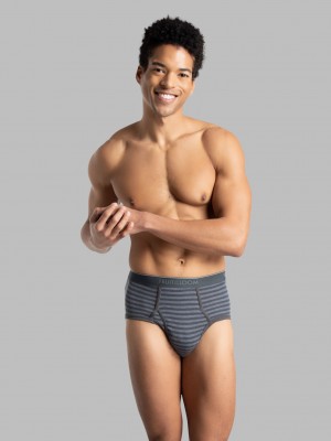 Men's Fruit Of The Loom Fashion, Stripe Solid 6 Pack Briefs Assorted Stripe Solid | KXI164820