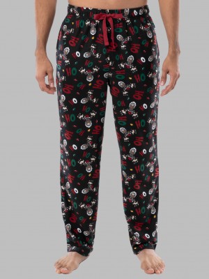 Men's Fruit Of The Loom Holiday Plaid Microfleece, 2 Pack Sleep Pants Reindeer/Navy | KOJ471802