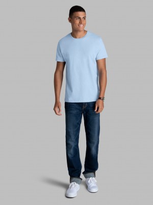 Men's Fruit Of The Loom Recover™ Short Sleeve Crew Tops Air Blue | TJB390578