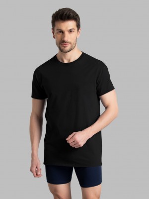 Men's Fruit Of The Loom Short Sleeve Crew, Extended Sizes 6 Pack T Shirts Assorted | RSY608732