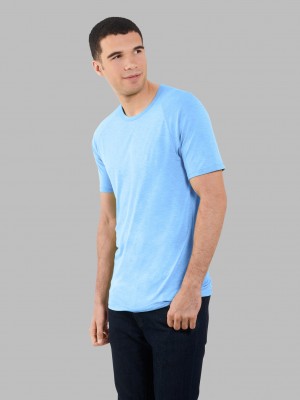 Men's Fruit Of The Loom Short Sleeve EverLight™ Raglan, 2 Pack T Shirts Cloud Blue | LVS984520