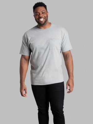 Men's Fruit Of The Loom Tall Eversoft® Short Sleeve Pocket Pocket Tees Mingryhthr | EZC159328