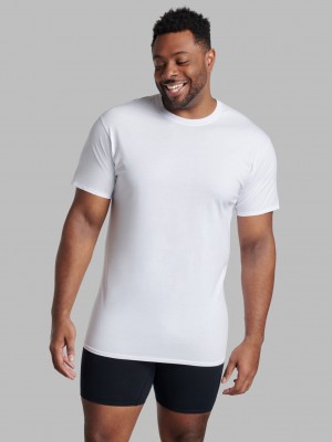 Men's Fruit Of The Loom Tall Short Sleeve Crew, 6 Pack T Shirts White | PMS375849