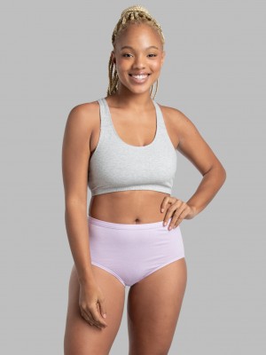 Women's Fruit Of The Loom Breathable Cotton-Mesh, 6 Pack Briefs Assorted | DRA481359