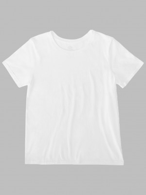 Women's Fruit Of The Loom Crafted Comfort Artisan Tee™ Crew T Shirts White Ice | FYL792086