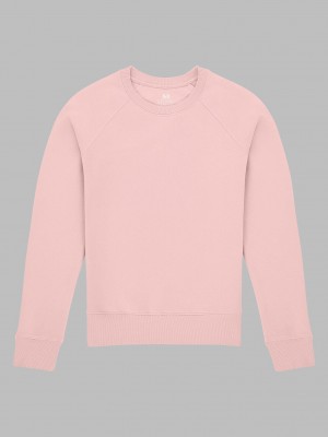 Women's Fruit Of The Loom Crafted Comfort Favorite Fleece Crew Sweatshirt Blushing Rose | FTC647058