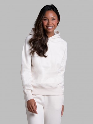 Women's Fruit Of The Loom Crafted Comfort Favorite Fleece Sweatshirt Sweet Cream | EFO713094