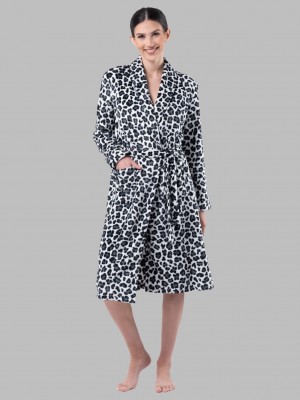 Women's Fruit Of The Loom Fleece Robe Sleepwear Cheetah | REL342197