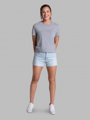 Women's Fruit Of The Loom Recover™ Short Sleeve Crew T Shirts Mineral Grey | ASK425680