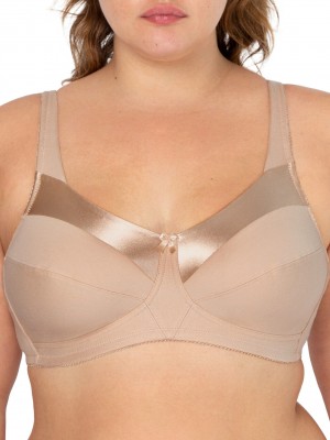 Women's Fruit Of The Loom Seamed Wirefree Bra Wirefree Bra Sand | CKM204561