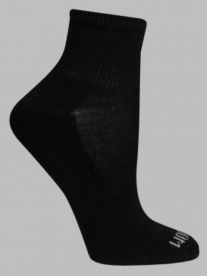 Women's Fruit Of The Loom Sport Ankle Cush, 10 Pack Socks Black | KUI709863