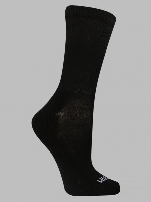 Women's Fruit Of The Loom Sport Crew Cush, 10 Pack Socks Black | JFE425167