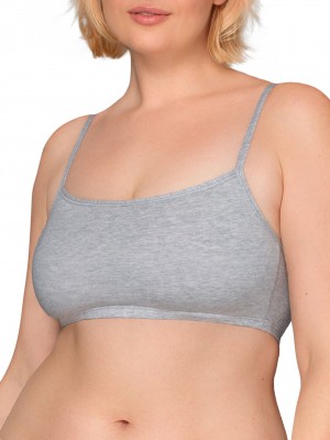 Women's Fruit Of The Loom Strappy Sports Bra, 3 Pack Sports Bra Black/Grey/Charcoal | WAU703942