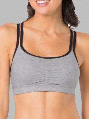 Women's Fruit Of The Loom Strappy Sports Bra, 3 Pack Sports Bra Blushing Rose With Black/Charcoal/Black | FHI861327