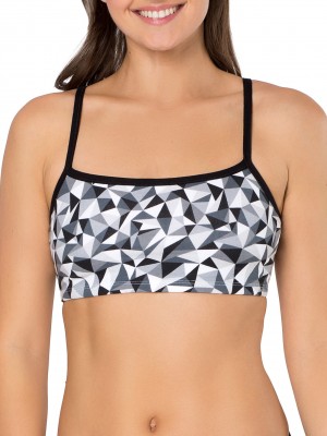 Women's Fruit Of The Loom Strappy Sports Bra, 3 Pack Sports Bra Kaleidoscope/Charcoal/Red Hot | KFR357162