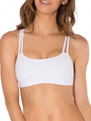 Women's Fruit Of The Loom Strappy Sports Bra, 3 Pack Sports Bra Skinny Stripe/White/Blushing Rose | FIB568279