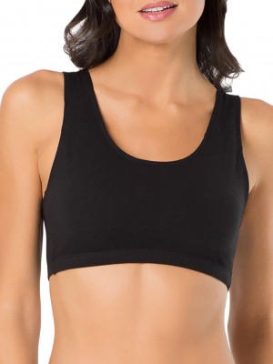 Women's Fruit Of The Loom Tank Style Sports Bra, 6 Pack Sports Bra Black/White/Grey | HAL103725