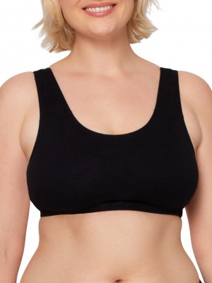 Women's Fruit Of The Loom Tank Style Sports Bra, 3 Pack Sports Bra Black/Grey/Charcoal | IAX346120